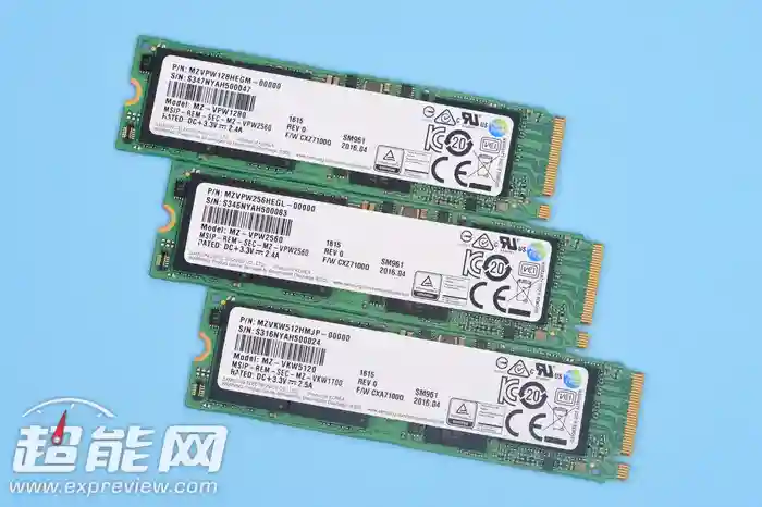 3GB/s速度怕不，三星SM961 NVMe SSD抢先图赏