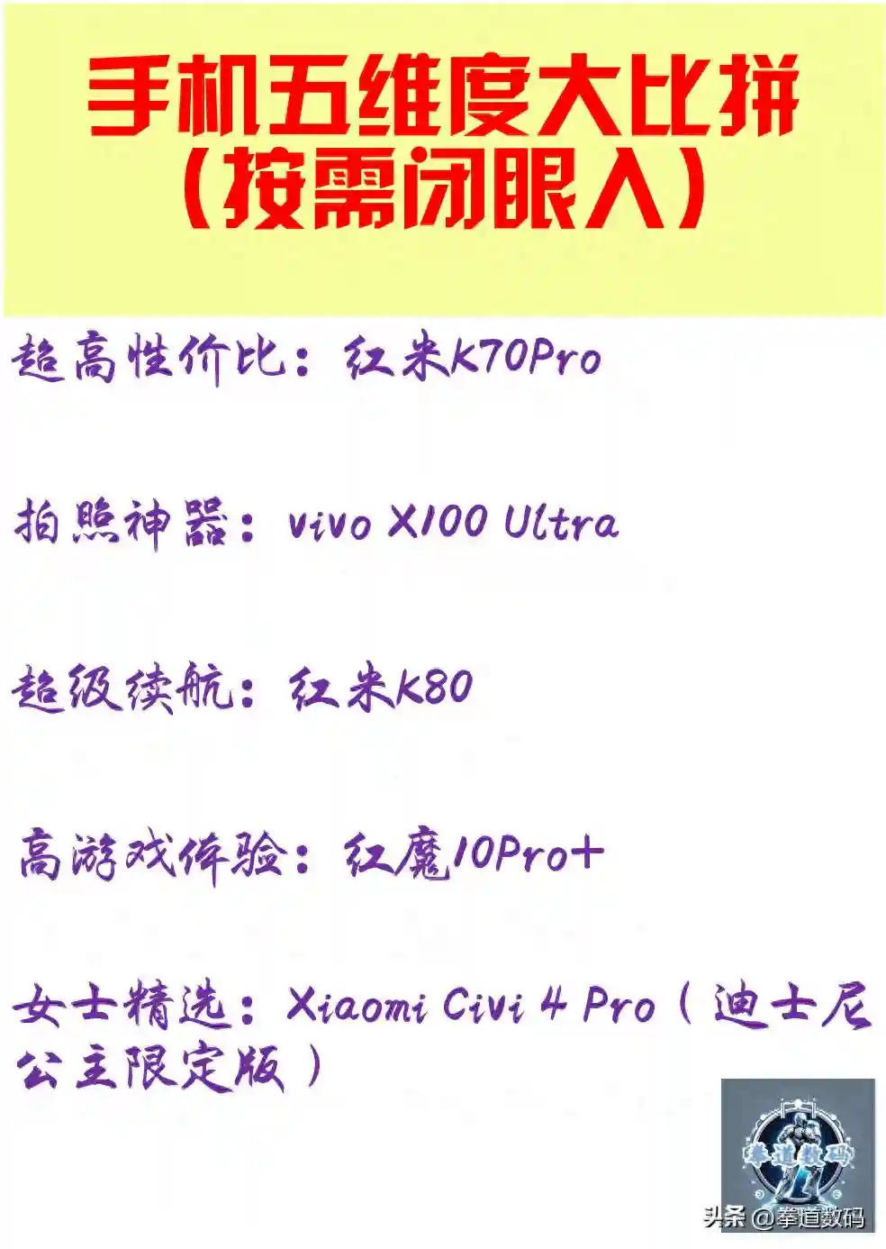 闭眼入-我心目中五款各具特色的手机推荐