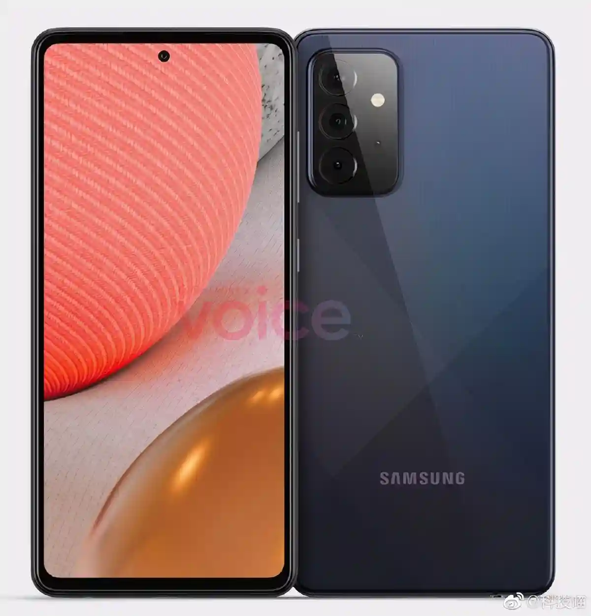 三星Galaxy A72 5G渲染图曝光：挖孔全面屏明年发布